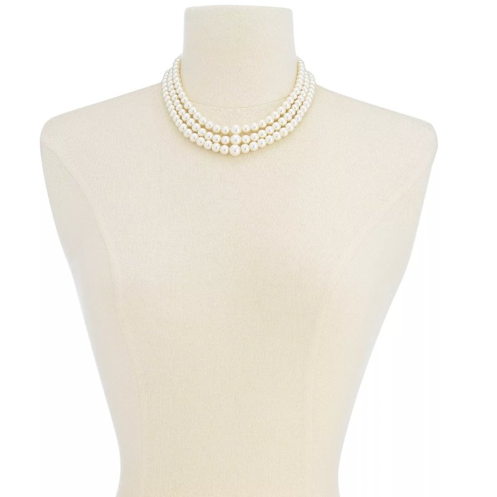 Three Row Pearl Necklace EUC
